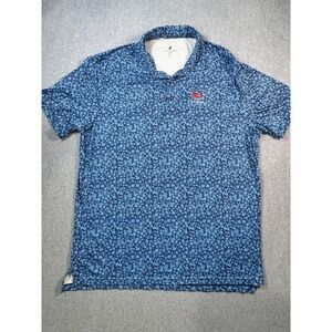 US Open LACC 123rd Golf Polo Shirt Mens XL Blue Floral Performance Short Sleeve